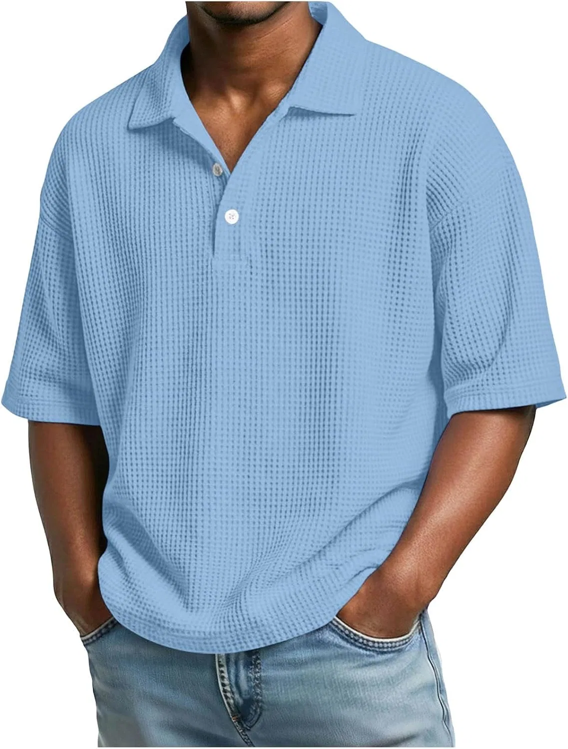 Мужское поло с текстурой Golf, Light Blue