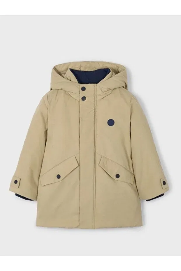 Детское пальто для девочек с капюшоном Mountain Parka Mayoral, Beige — фото 4
