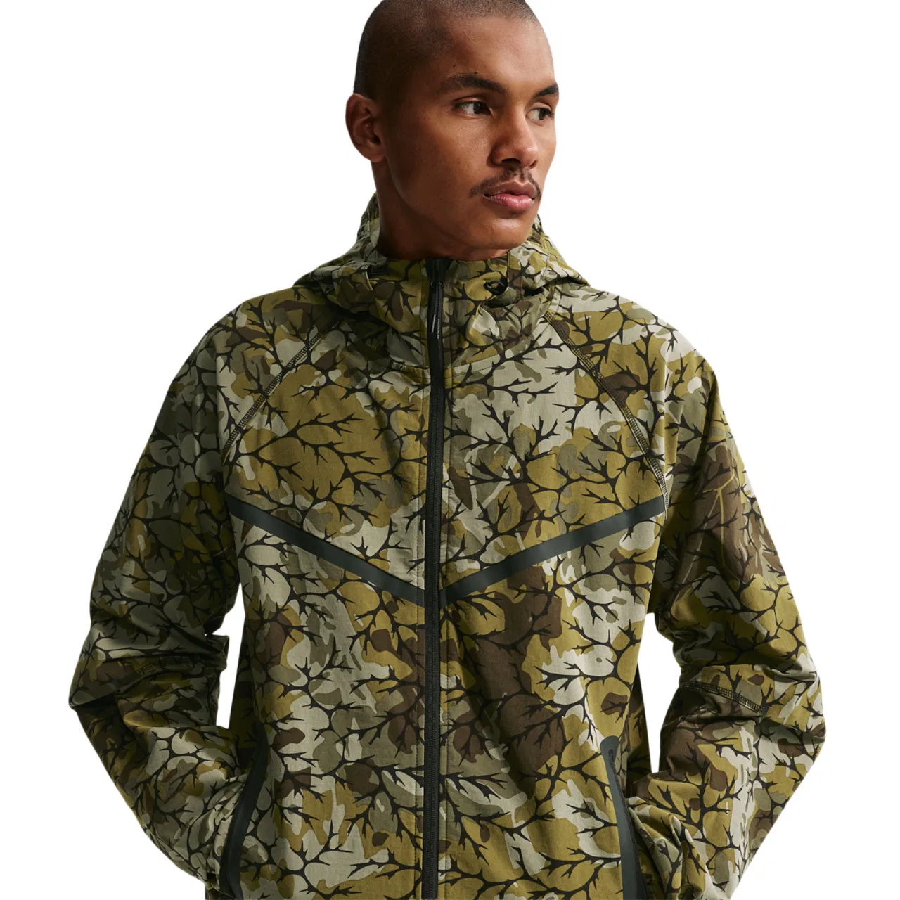Мужская куртка Dri-FIT Tech Woven AOP Full-Zip Nike, цвет Olive Flak/Black