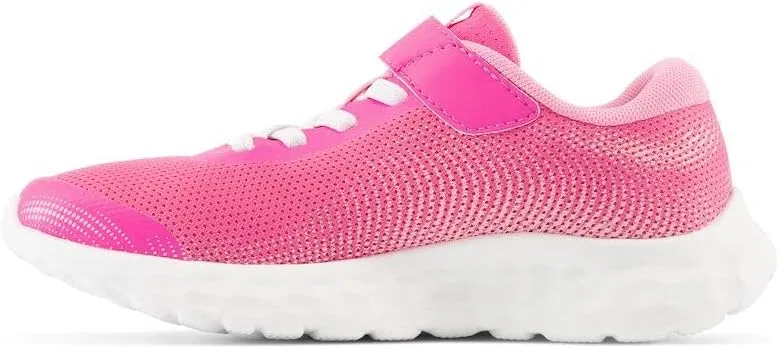 Детские кроссовки для девочек с банджи-шнуровкой New Balance, Hi-Pink/White/Signal Pink — фото 2