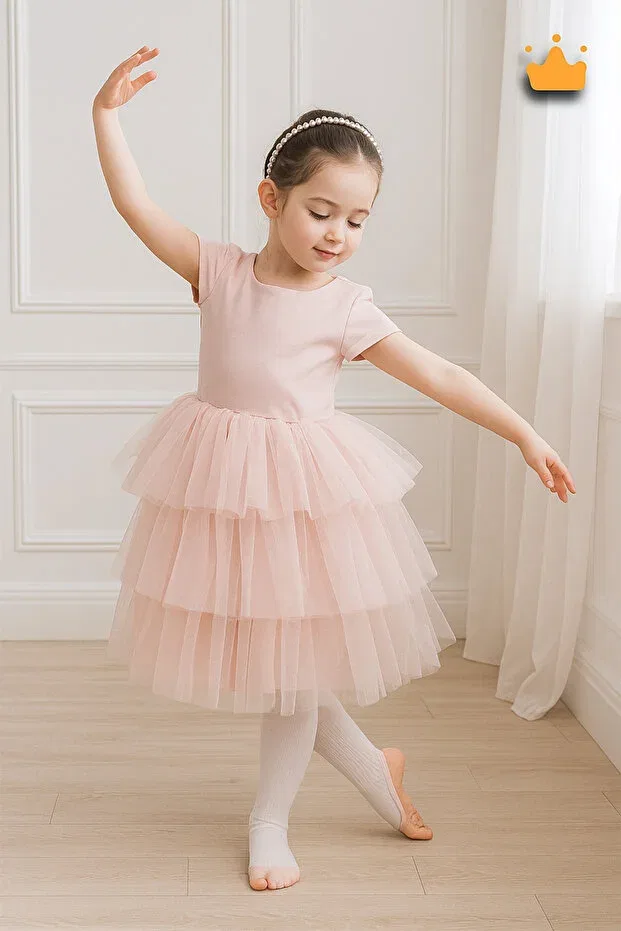 Детское платье для девочек с длинным рукавом Minimony, Pink