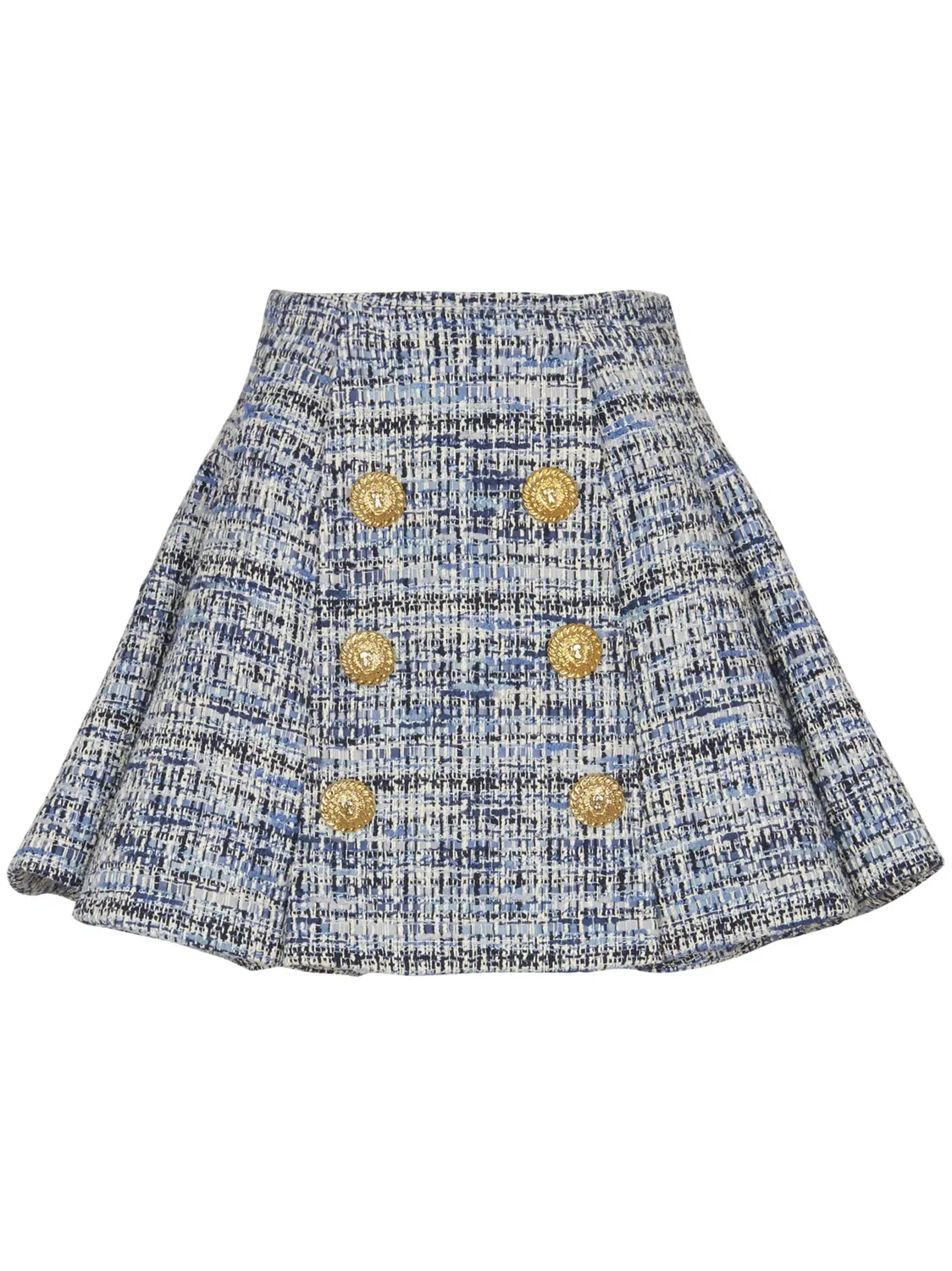 Юбка из твида Balmain, синий
