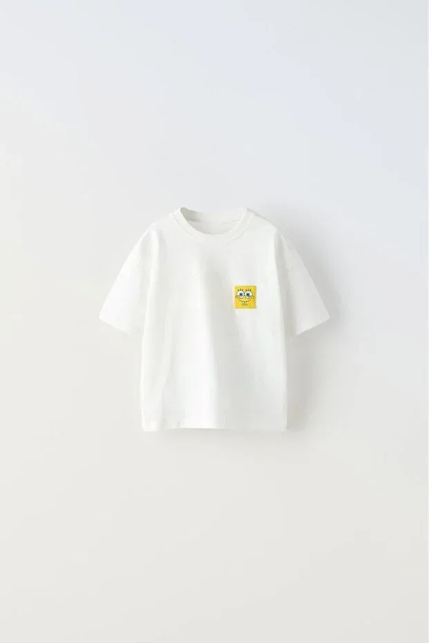 Детская футболка для мальчиков с принтом Spongebob printed The Champ Clothing, White — фото 4