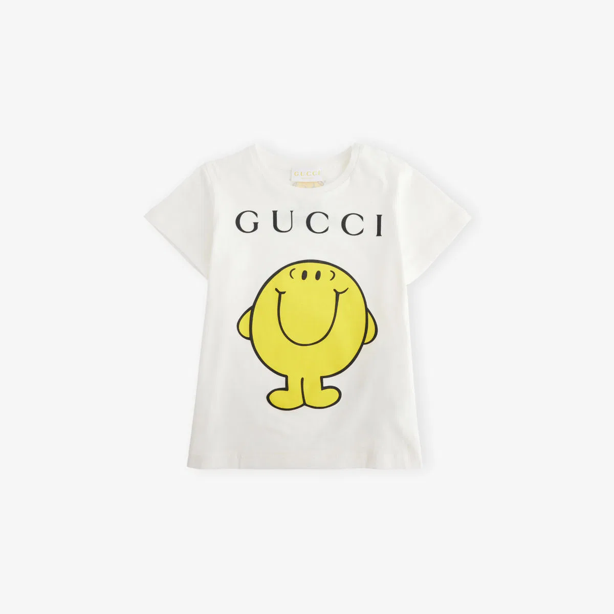 Футболка из хлопкового трикотажа с логотипом Mr. Men, размер 9-36 месяцев Gucci, белый
