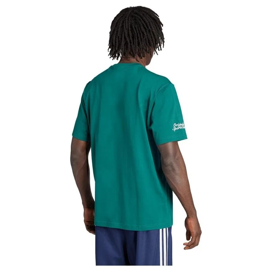 Мужская футболка с принтом GRAPHIC LO SS T adidas, Зеленый — фото 3