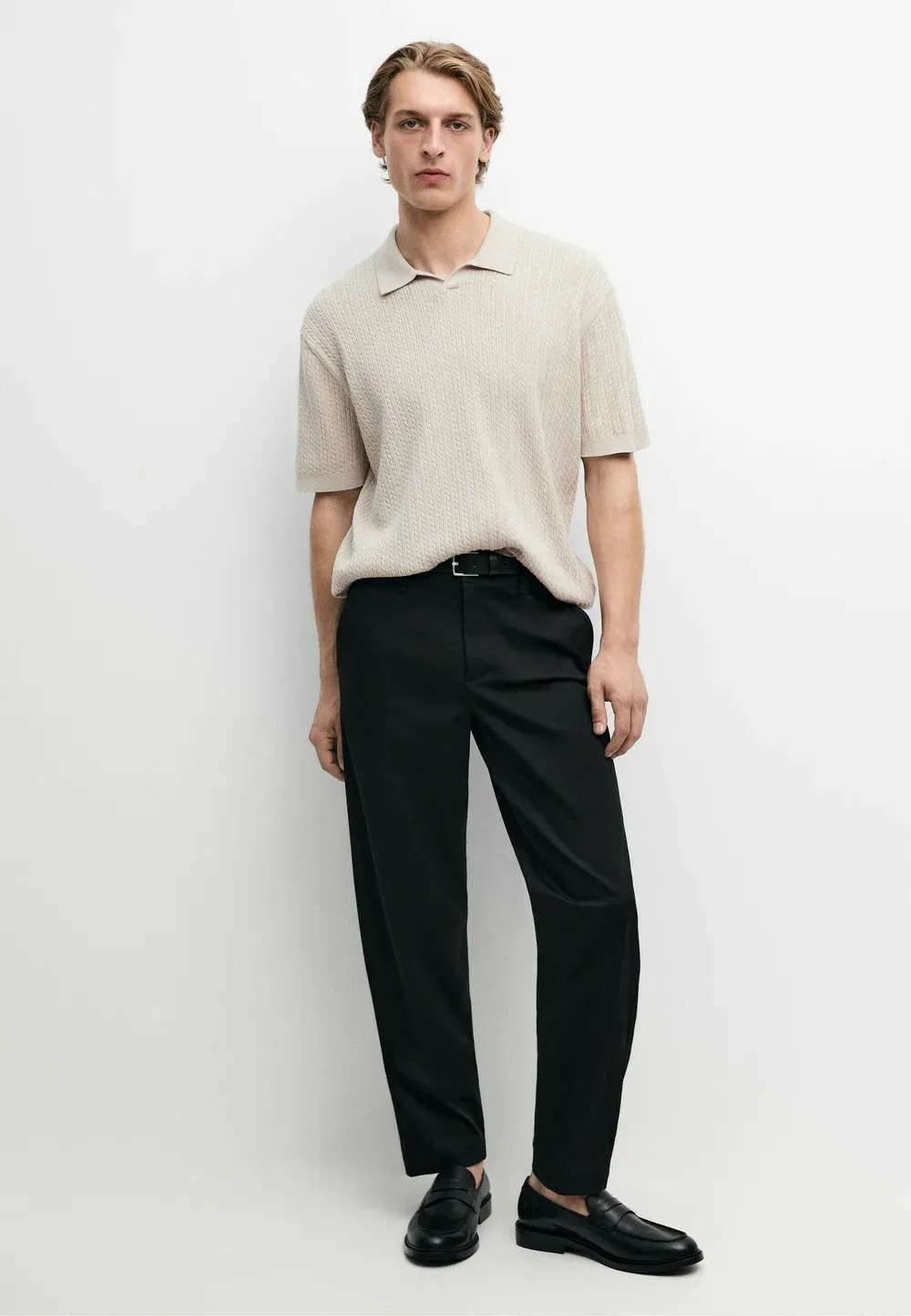 Рубашка поло Massimo Dutti, Beige — фото 2