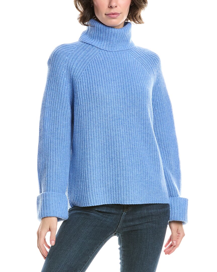 

Форте Кашемир Люкс Ребристая водолазка из шерсти и кашемира Forte Cashmere, синий