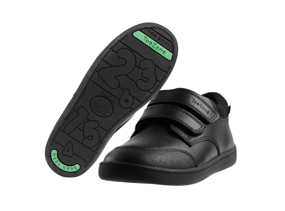 Детские школьные туфли с ортопедической стелькой Toezone, Black