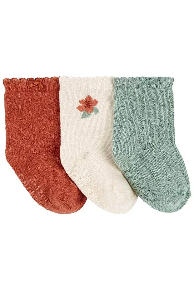 Детские носки для девочек хлопковые комплект 3 пары Carter'S, Multicolor