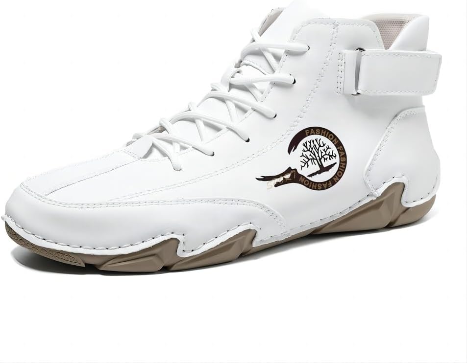 

Мужские повседневные ботинки Asifn Chukka для улицы с ручной работой, верх из кожи, водонепроницаемые кроссовки, легкие для походов, износостойкая обувь, белый