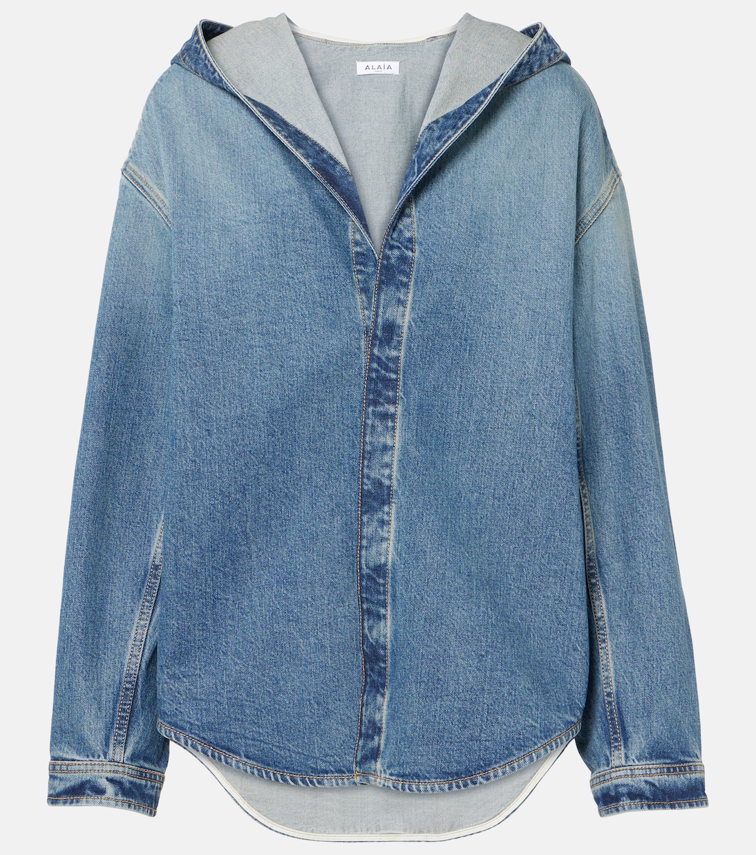

Джинсовая рубашка с капюшоном Alaïa, Bleu Vintage