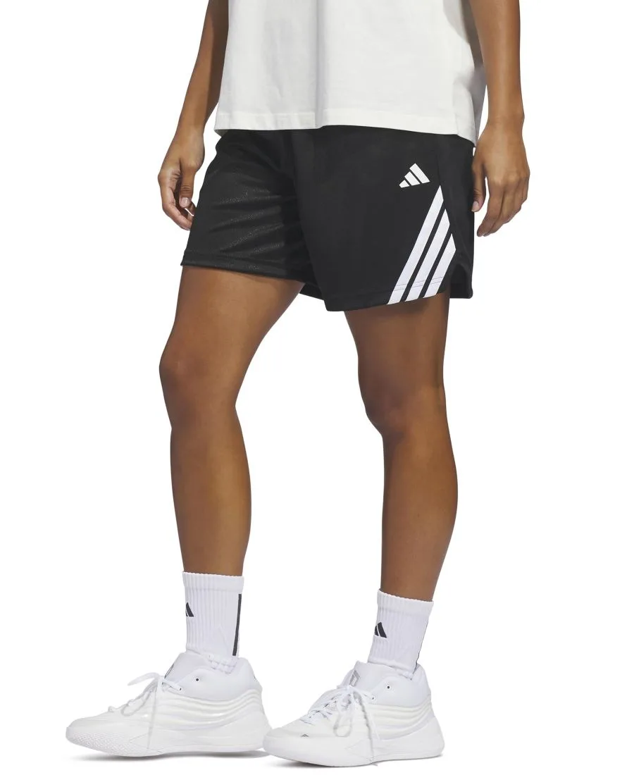 Женские баскетбольные шорты с тремя полосками Adidas, черный