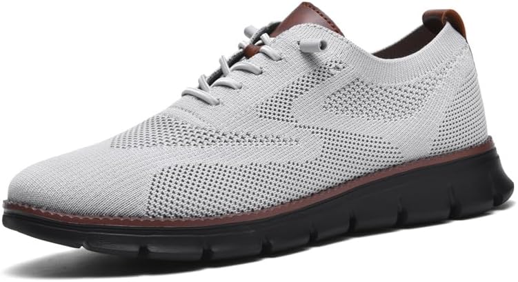 

Мужские кроссовки Wearbreeze Business Casual Oxford - легкие классические туфли на шнуровке для работы, путешествий и повседневной носки Rufone, светло-серый