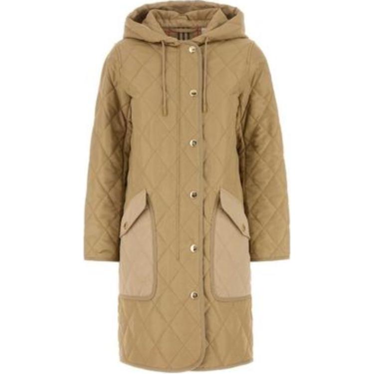 

Куртка с капюшоном стеганая Diamond Burberry, верблюжий цвет