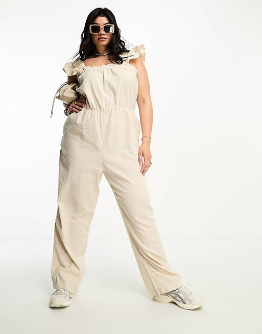 

Льняной комбинезон Vero Moda Curve с камнем