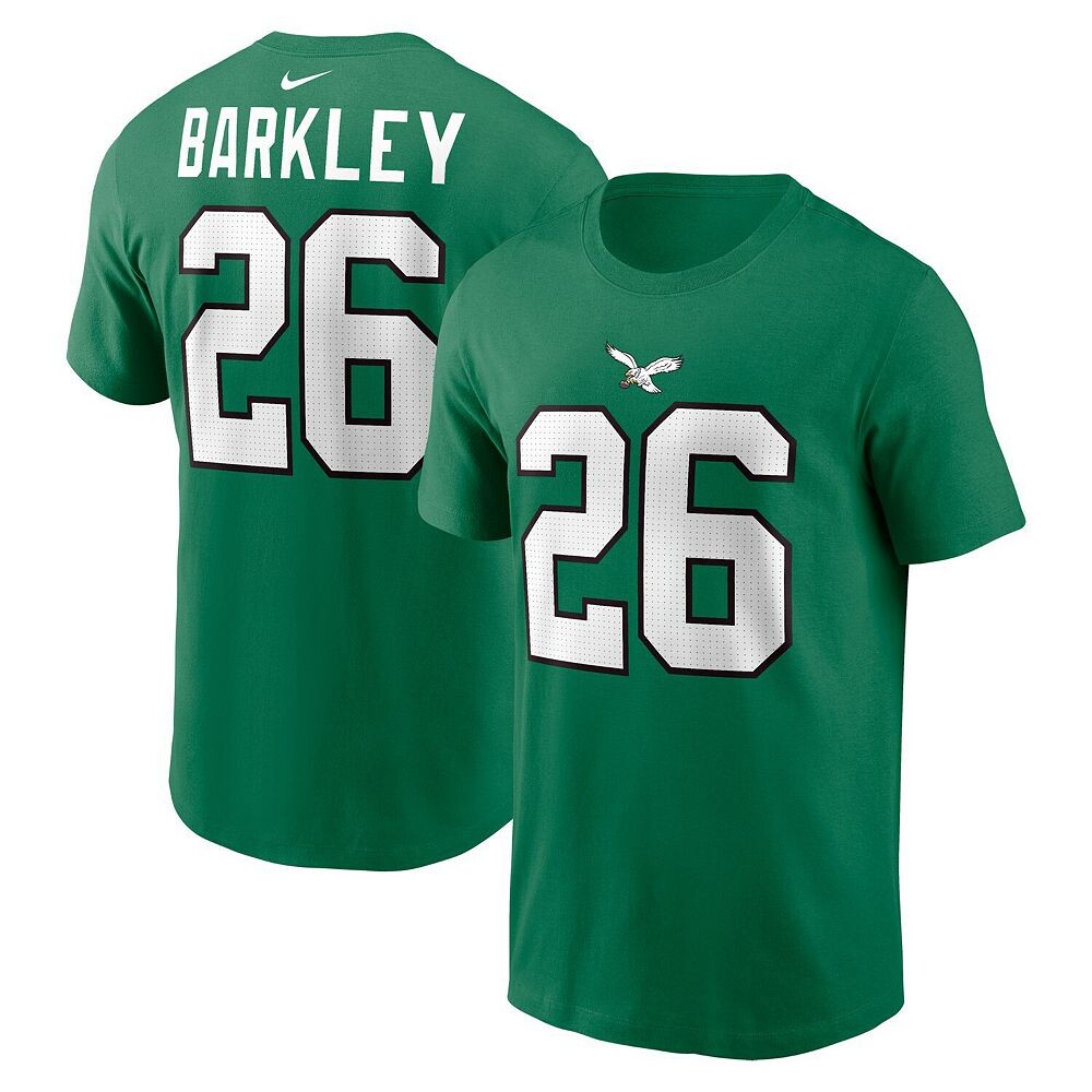 Мужская футболка Nike Saquon Barkley Kelly Green Philadelphia Eagles с именем и номером игрока, цвет Eag Green — фото 2