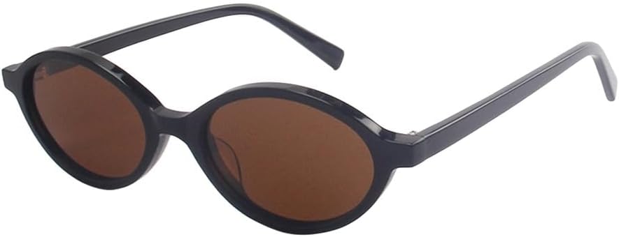 

Модные солнцезащитные очки в маленькой овальной оправе с поляризацией для женщин, защита от УФ-излучения UV400, мужские солнцезащитные очки в уличном стиле UJNHGQ, Black Brown