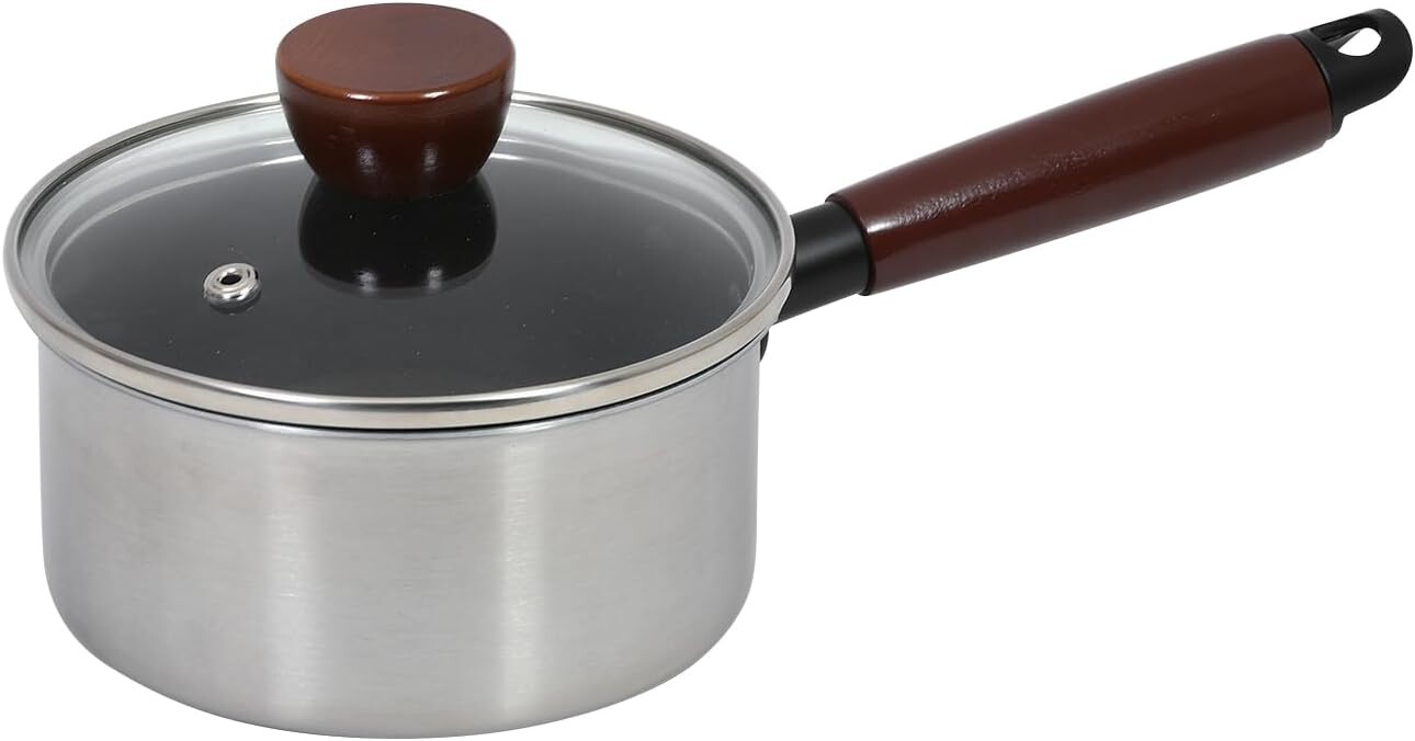 

Кастрюля Pearl Metal HC-206 с одной ручкой, 5,5 дюймов (14 см), стеклянная крышка, совместима с индукционной индукцией, двухслойная сталь, с алмазным покрытием, легкая, прочная, для быстрого приготовления,, Silver