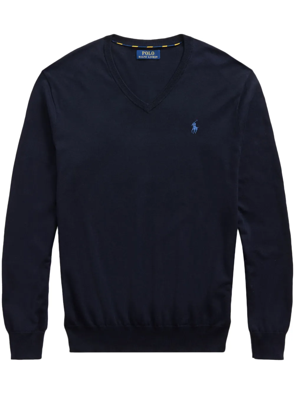 

Джемпер с вышитым логотипом и V-образным вырезом POLO RALPH LAUREN, синий