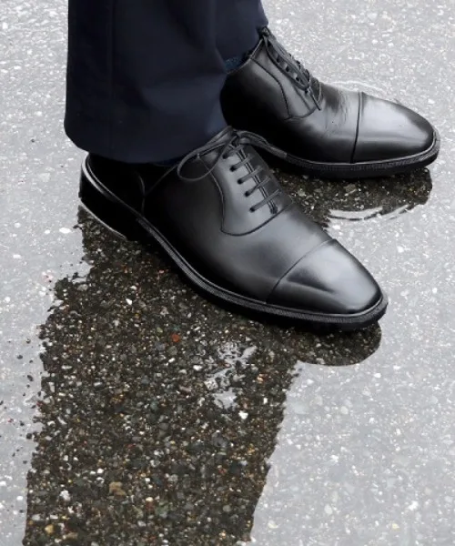 Мужские водонепроницаемые кожаные туфли ASAHI SHOES TK3309 чёрные