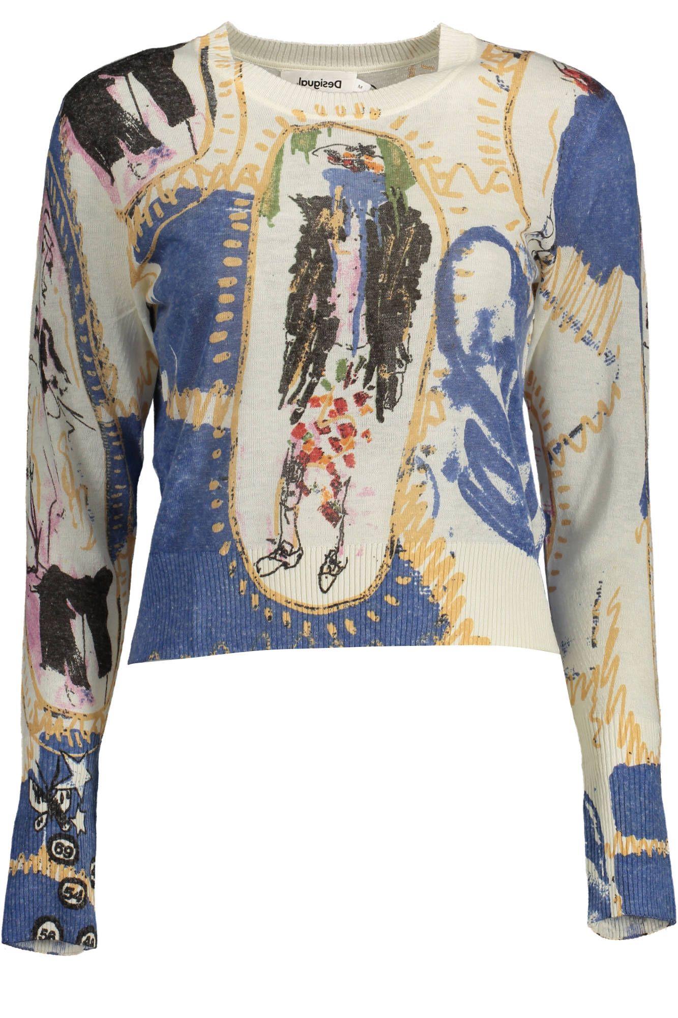 

Белый акриловый женский свитер Desigual