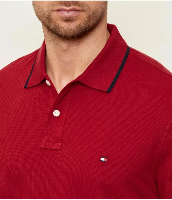 Полюс regular fit Tommy Hilfiger, бордовый — фото 4