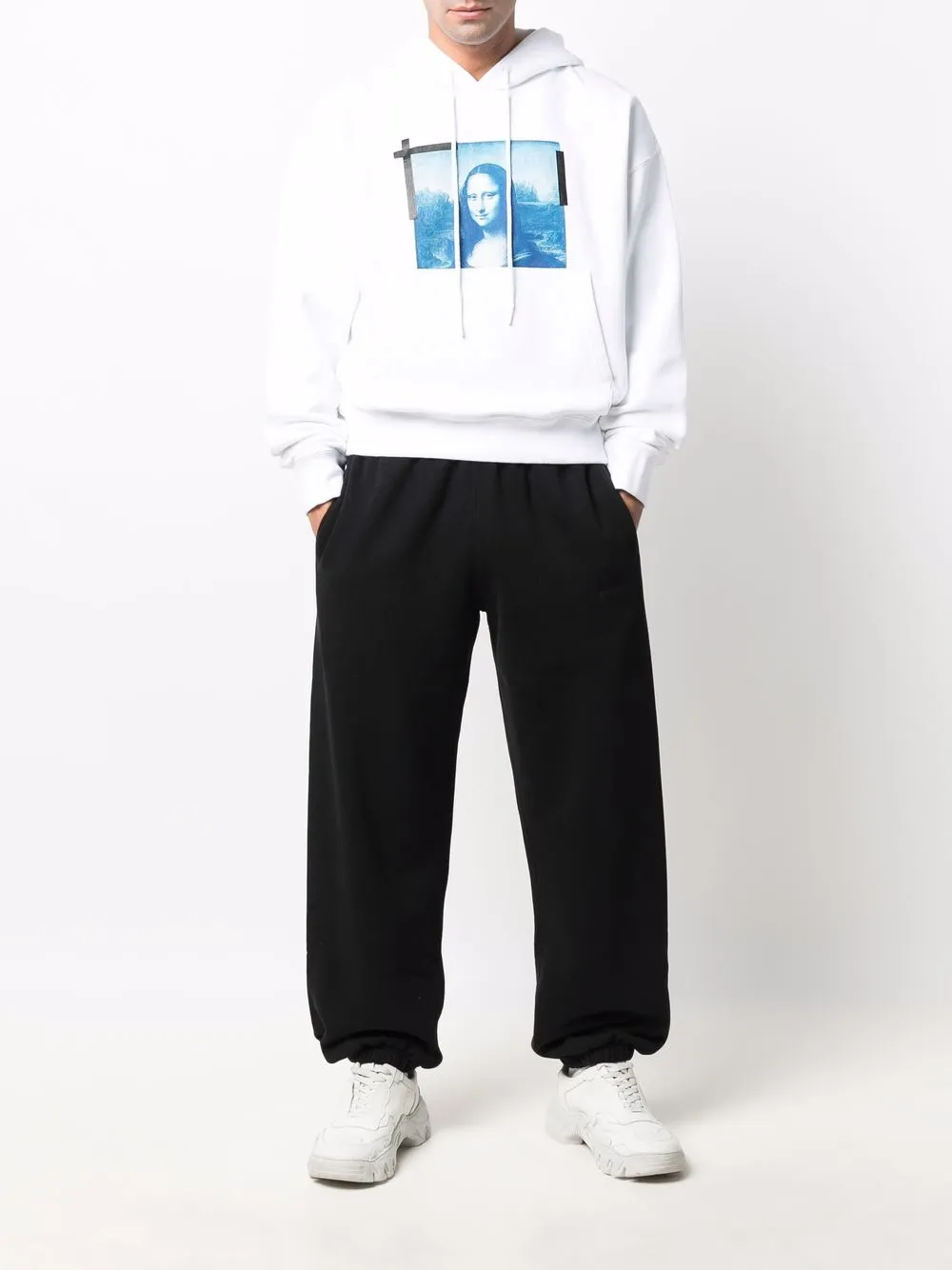Худи с принтом Monalisa Over OFF-WHITE, белый — фото 2