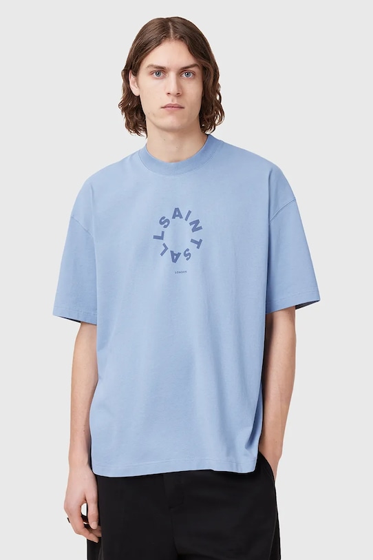 

Футболка хлопковая TIERRA SS CREW Allsaints, синий