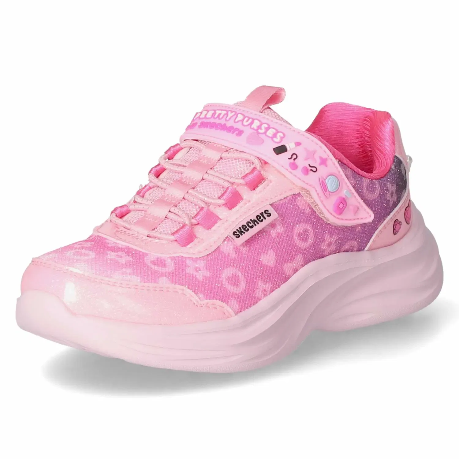 Кроссовки низкие с глиттером Skechers, розовый — фото 2