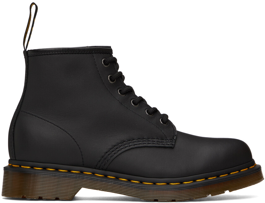 

Черные желтые ботильоны 101 со стежкой Dr. Martens