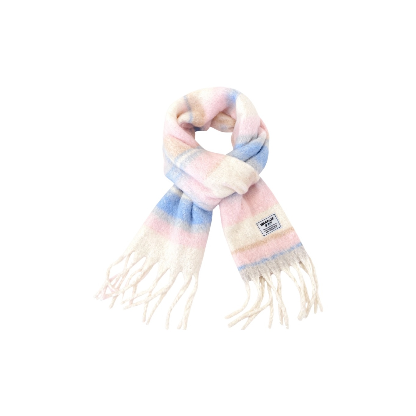 

Шарф из полиэстера Unisex WARRIOR, розовый белый plaid