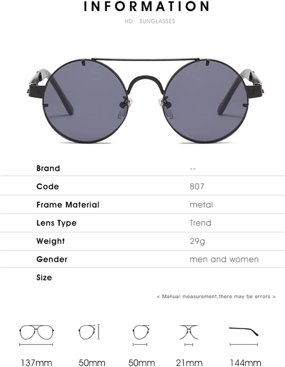 

Ретро металлические солнцезащитные очки для мужчин и женщин, для активного отдыха, спорта, вождения, декоративные солнцезащитные очки (Цвет: F, Размер: 1) EkeNoz, F