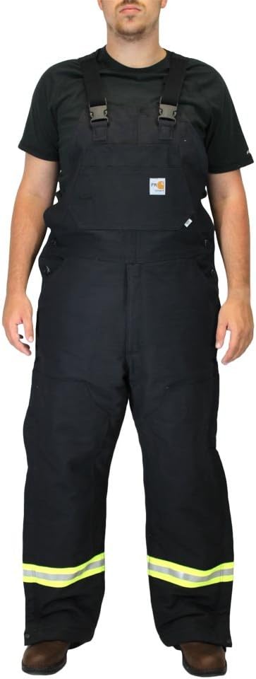 

Carhartt мужские 101628 огнестойкие полосатые комбинезон-брюки с утеплителем, Black
