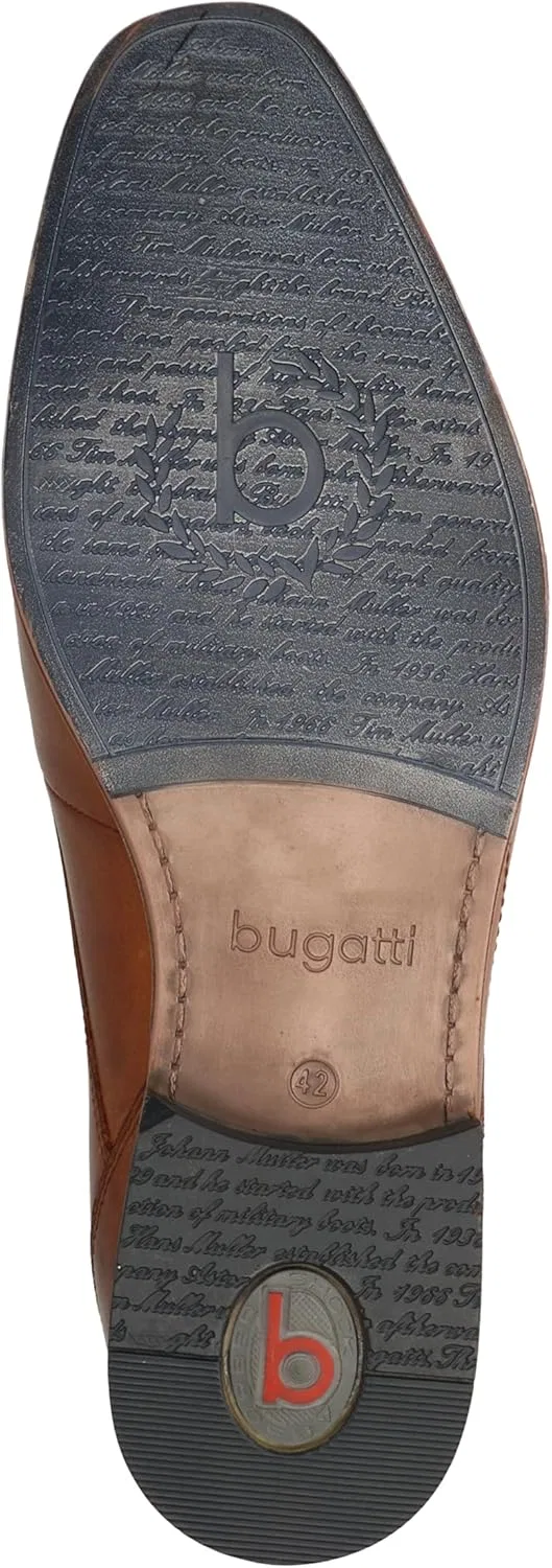 Мужские оксфорды bugatti, коричневый коньяк — фото 2