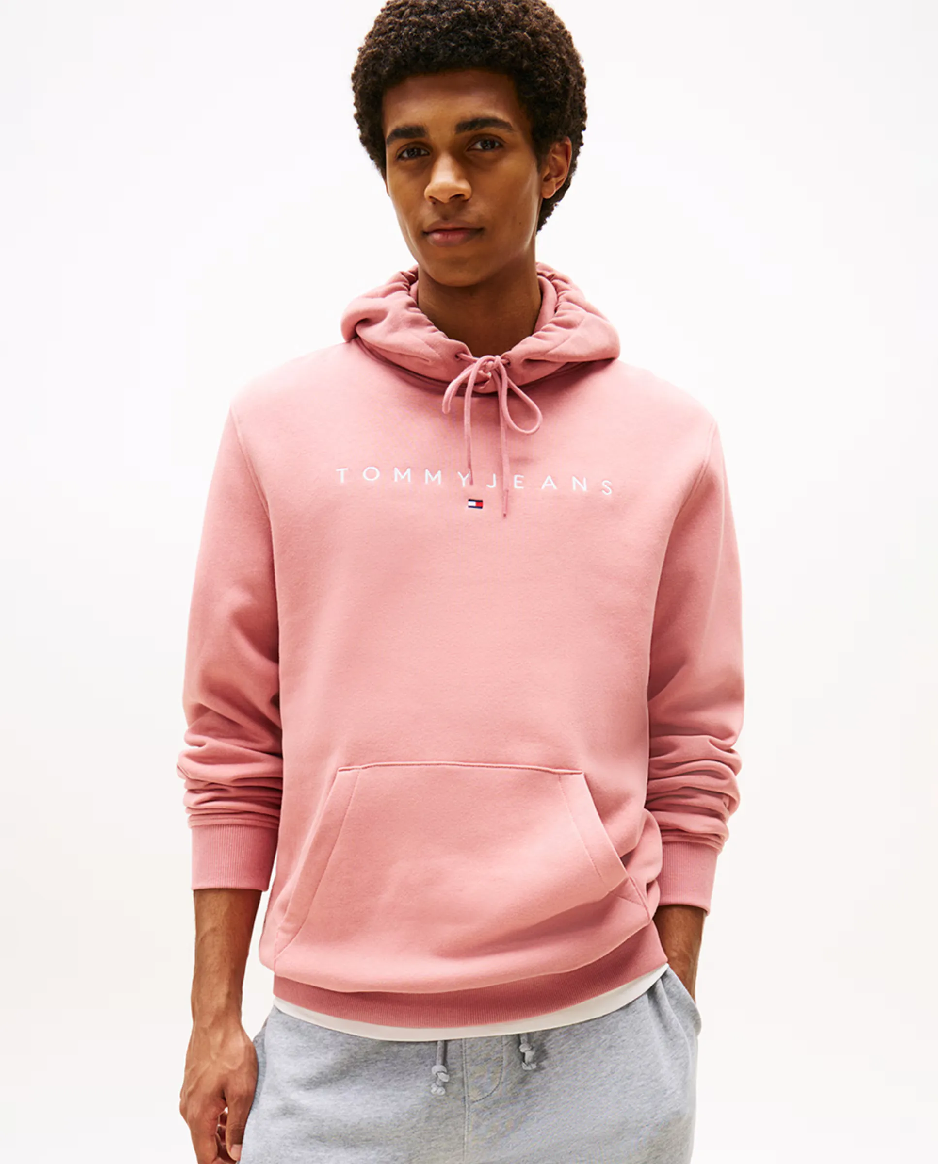 

Мужская худи классического кроя с капюшоном Tommy Jeans, розовый