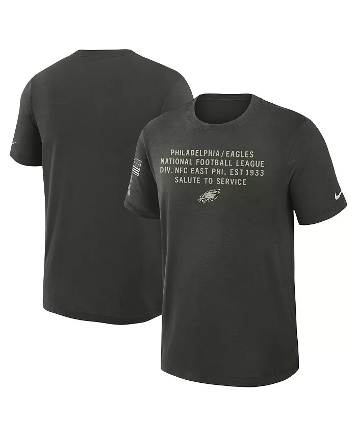 

Мужская темно-зеленая футболка Philadelphia Eagles 2025 Salute to Service Sideline Slub Dri-FIT Nike