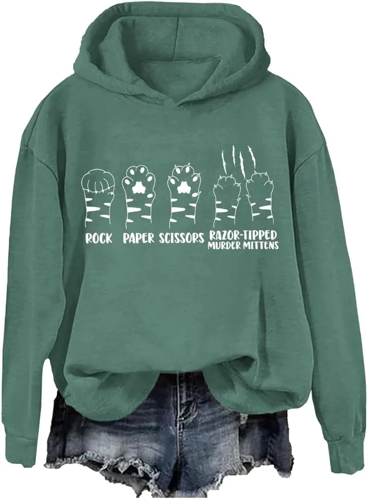 

Толстовка Rock Paper Scissors с принтом лапки