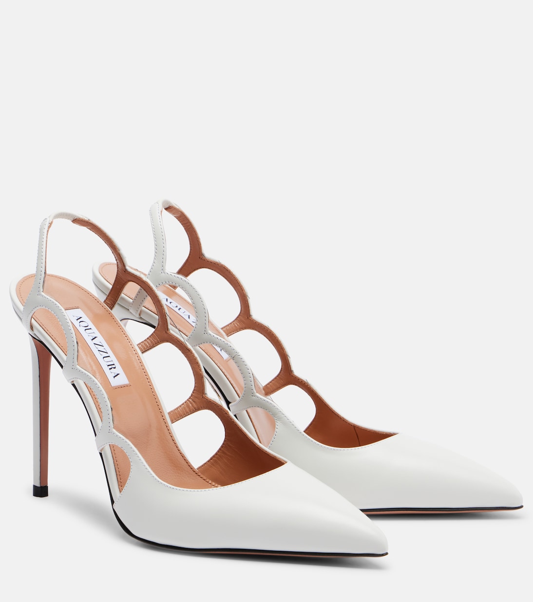 Босоножки-лодочки Endless Love на ремешке Aquazzura, белый