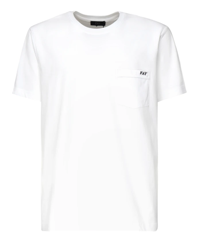 

Белая футболка с карманом Fay, белый