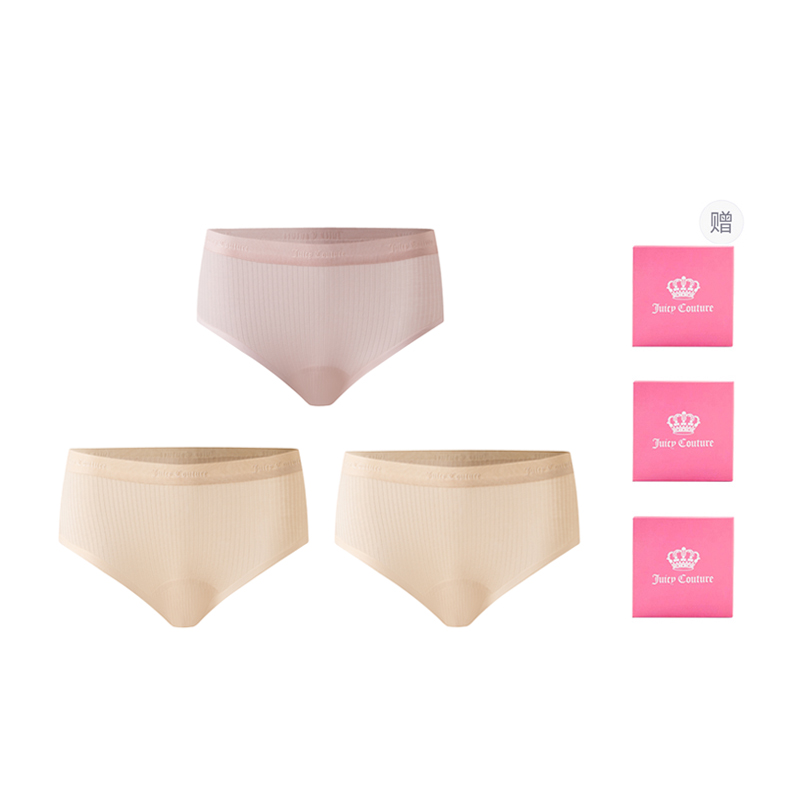 

Женские трусы-боксеры juzi triangle, 3 штуки Juicy Couture, Pink+Skin+Skin
