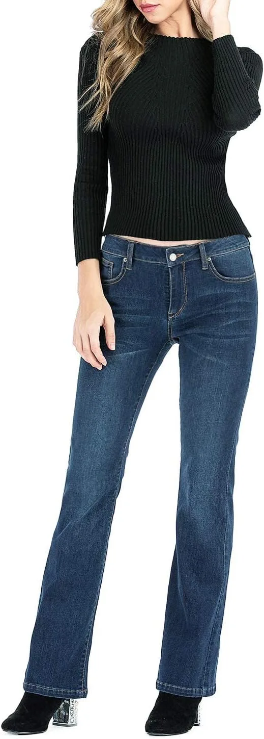 

MetHera Women's Le Mel Classic Stretch Curvy Bootcut Jeans