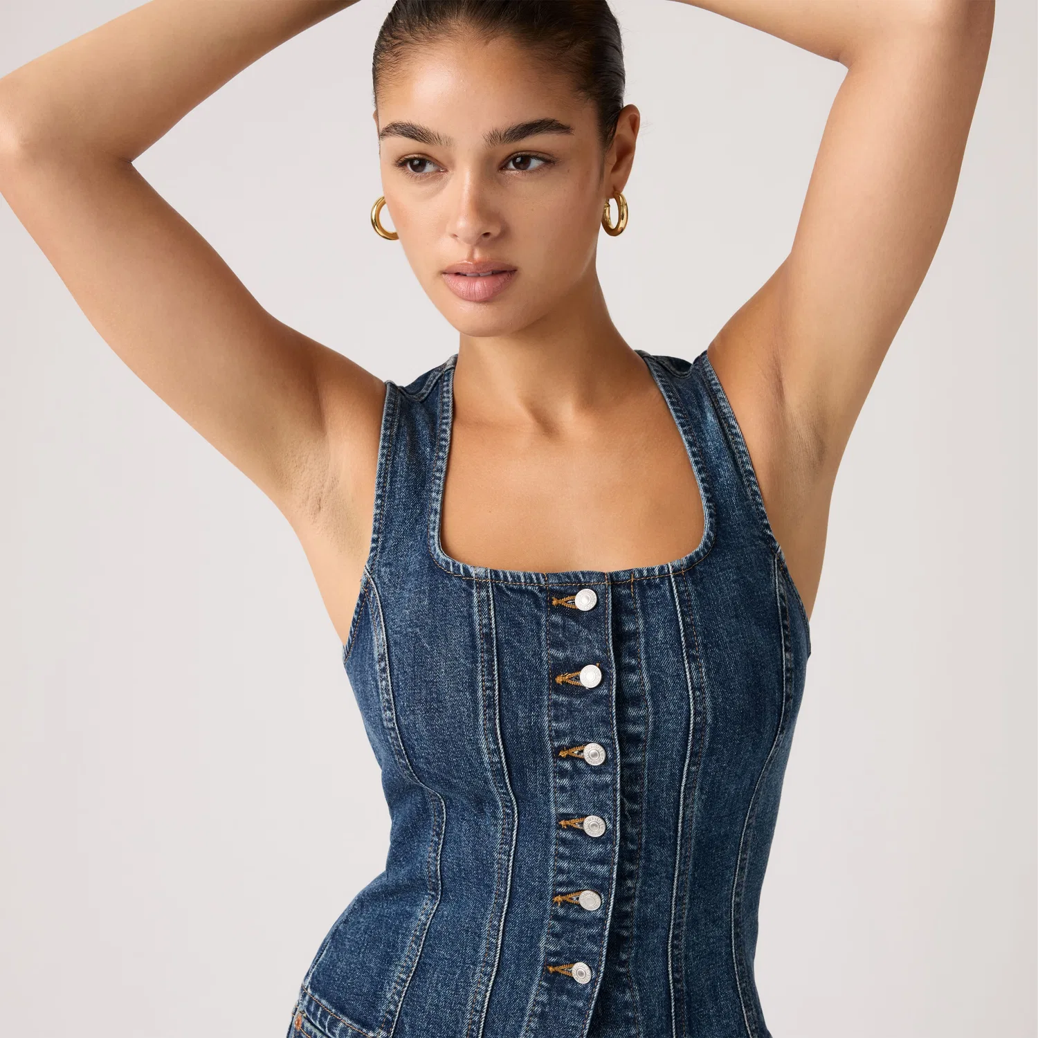 Облегающий топ без рукавов Levi's, Dark Wash — фото 4