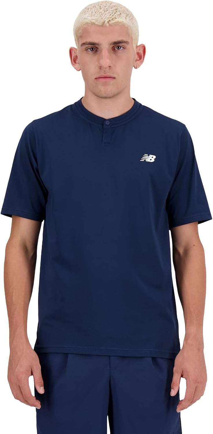 

Мужская теннисная футболка New Balance (MT41403), турнирная футболка для мужчин, темно-синий