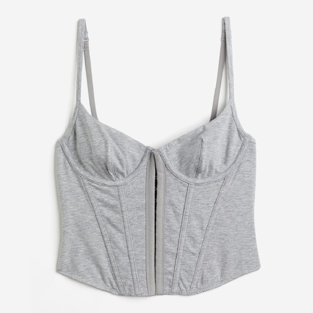 

Топ H&M Unpadded Cotton, серый