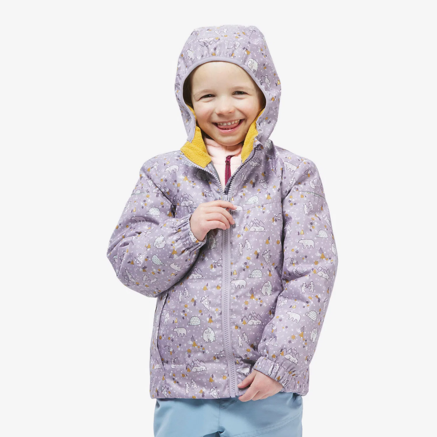 Детская зимняя куртка водонепроницаемая Winterjacke Kinder wasserdicht - 100 Quechua, Violett — фото 3