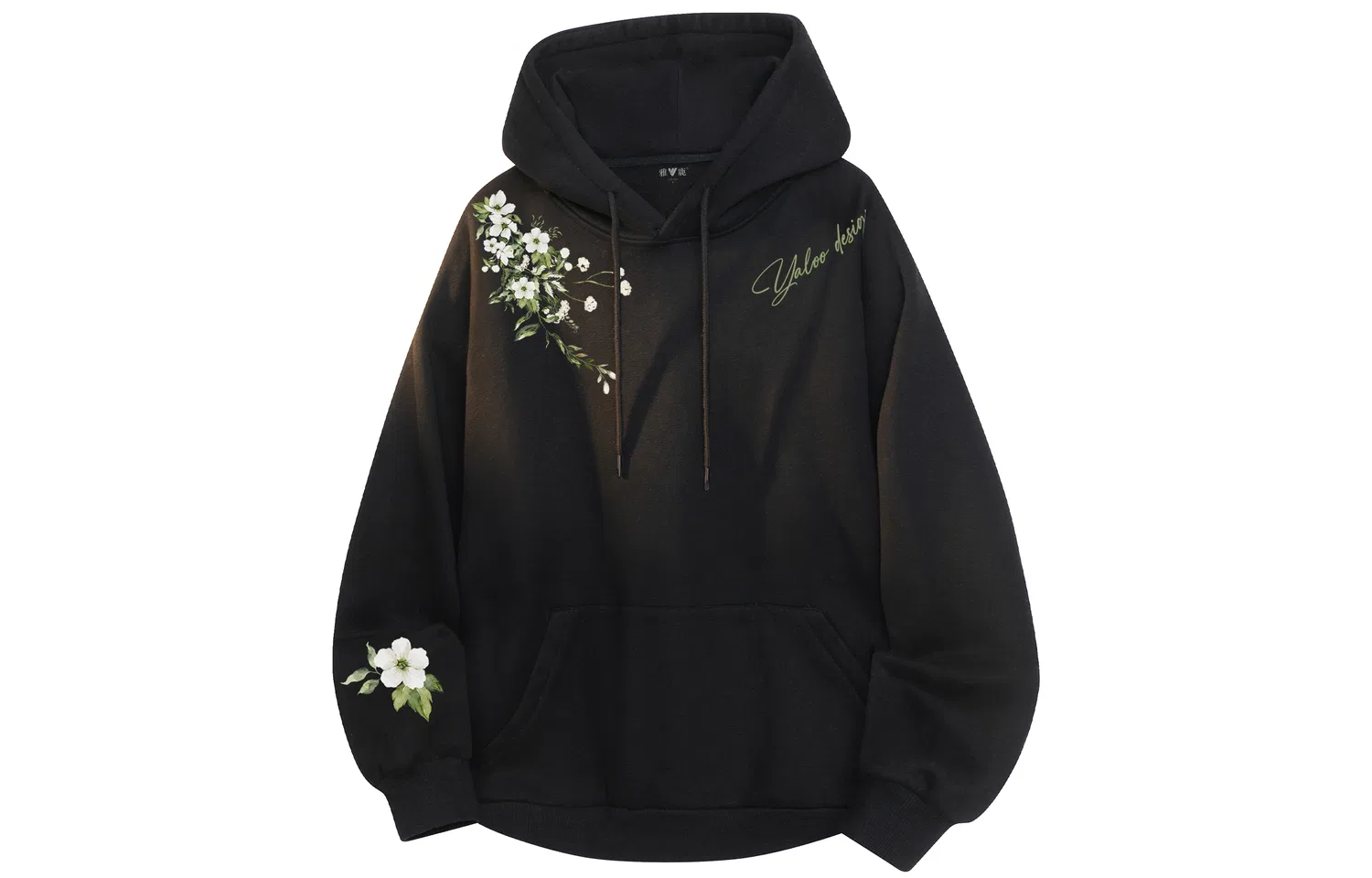Детский свитшот с капюшоном на флисе Black Fleece-Lined And Thickened YALU