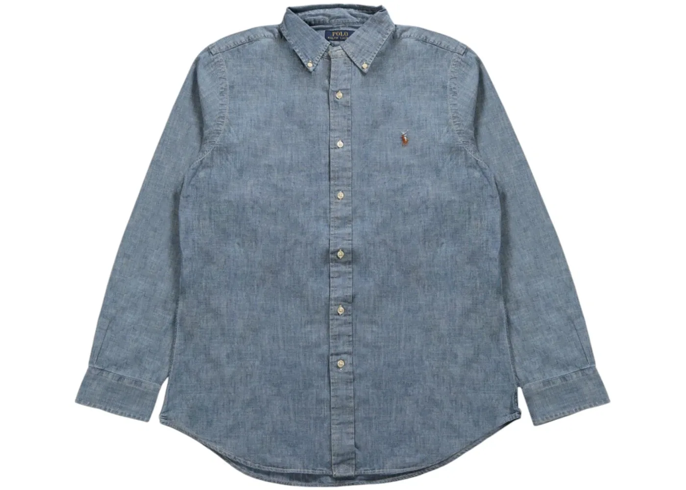 Мужская рубашка с длинным рукавом Indigo Chambray Sport Shirt Polo Ralph Lauren, цвет Medium Indigo