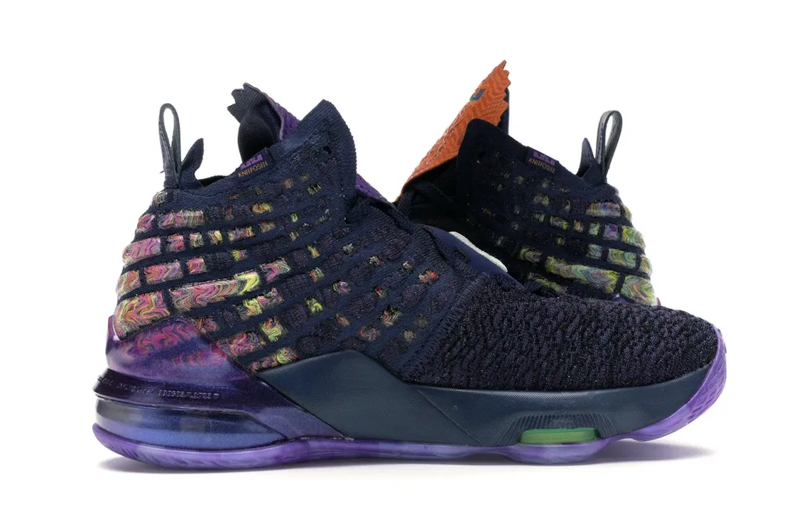 Детские кроссовки для мальчиков с высоким верхом Nike LeBron 17, Navy Heather/Multi-Color-Black — фото 3