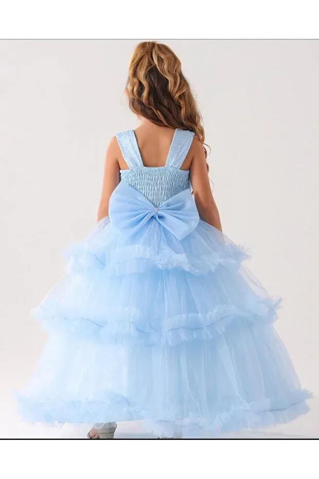 Детское платье для девочек кружевное Lisakids, Babe Blue — фото 2