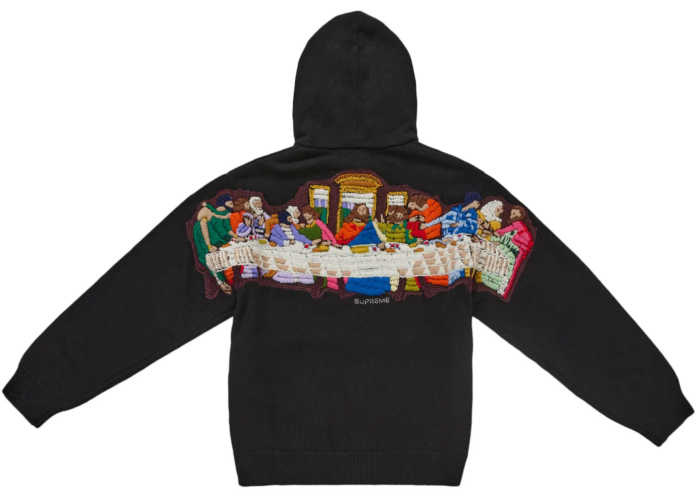 Мужской свитшот на молнии с вышивкой Last Supper Supreme, Black